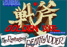 Title screen of Golden Axe: The Revenge of Death Adder on the Arcade.