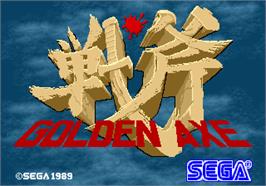 Title screen of Golden Axe on the Arcade.