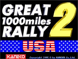 Title screen of Great 1000 Miles Rally 2 USA on the Arcade.