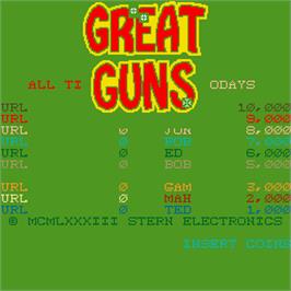 Title screen of Great Guns on the Arcade.