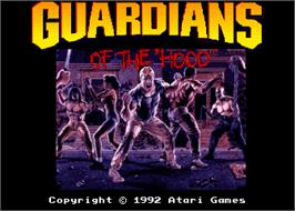 Title screen of Guardians of the 'Hood on the Arcade.