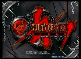 Title screen of Guilty Gear XX Slash on the Arcade.