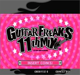Title screen of Guitar Freaks 11th Mix on the Arcade.