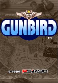 Title screen of Gunbird on the Arcade.