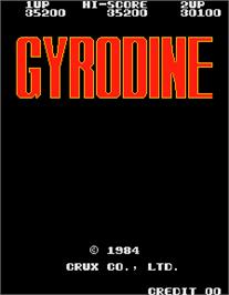 Title screen of Gyrodine on the Arcade.