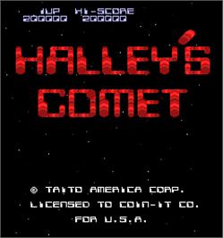 Title screen of Halley's Comet on the Arcade.