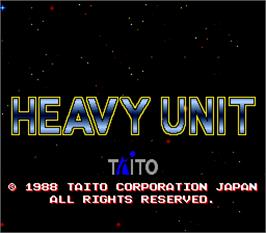 Title screen of Heavy Unit on the Arcade.