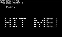 Title screen of Hit Me on the Arcade.