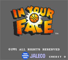 Title screen of In Your Face on the Arcade.