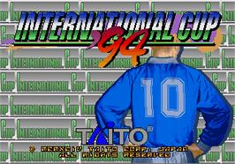 Title screen of International Cup '94 on the Arcade.