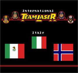 Title screen of International Team Laser on the Arcade.