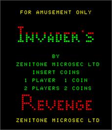 Title screen of Invader's Revenge on the Arcade.