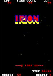 Title screen of Irion on the Arcade.