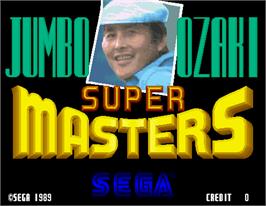 Title screen of Jumbo Ozaki Super Masters Golf on the Arcade.