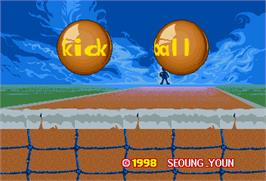 Title screen of Kick Ball on the Arcade.