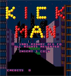 Title screen of Kickman on the Arcade.