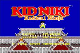 Title screen of Kid Niki on the Arcade.