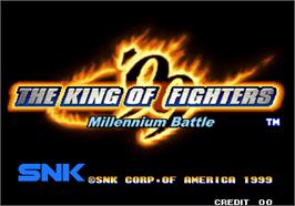 Title screen of King of Fighters '99: Millennium Battle, The on the Arcade.