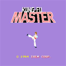 Title screen of Kung-Fu Senjyo on the Arcade.
