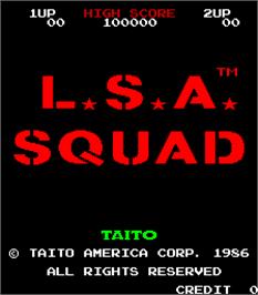 Title screen of Land Sea Air Squad / Riku Kai Kuu Saizensen on the Arcade.