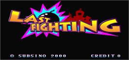 Title screen of Last Fighting on the Arcade.