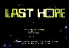Title screen of Last Hope on the Arcade.