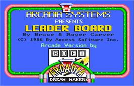 Title screen of Leader Board on the Arcade.