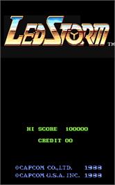 Title screen of Led Storm on the Arcade.