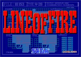 Title screen of Line of Fire / Bakudan Yarou on the Arcade.