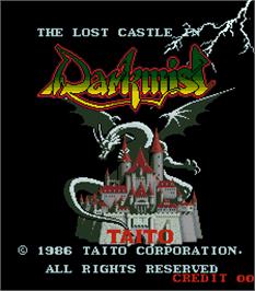 Title screen of Lost Castle In Darkmist, The on the Arcade.