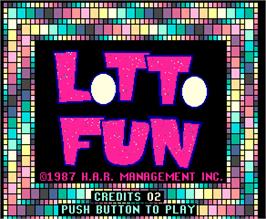 Title screen of Lotto Fun on the Arcade.
