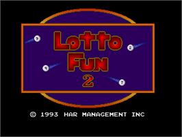 Title screen of Lotto Fun 2 on the Arcade.