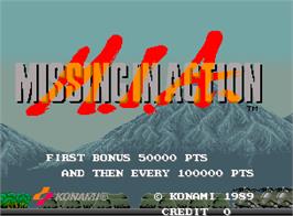 Title screen of M.I.A.: Missing in Action on the Arcade.