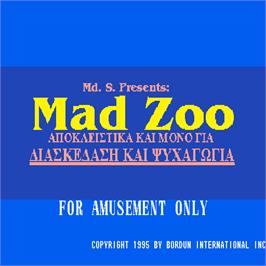 Title screen of Mad Zoo on the Arcade.