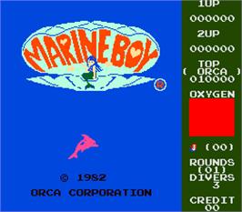 Title screen of Marine Boy on the Arcade.