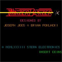 Title screen of Mazer Blazer on the Arcade.