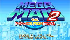 Title screen of Mega Man 2: The Power Fighters on the Arcade.