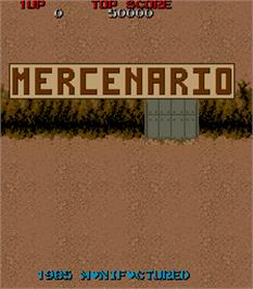 Title screen of Mercenario on the Arcade.