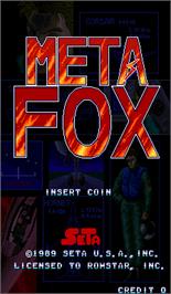 Title screen of Meta Fox on the Arcade.