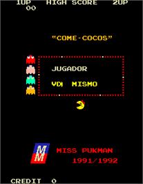 Title screen of Miss Pukman on the Arcade.