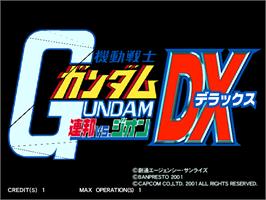 Title screen of Mobile Suit Gundam: Federation Vs. Zeon DX on the Arcade.