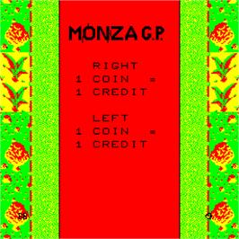 Title screen of Monza GP on the Arcade.