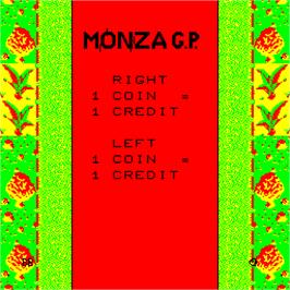 Title screen of Monza GP on the Arcade.