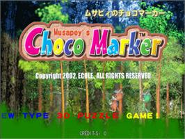 Title screen of Musapey's Choco Marker on the Arcade.