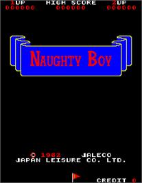 Title screen of Naughty Boy on the Arcade.