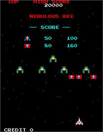 Title screen of Nebulous Bee on the Arcade.