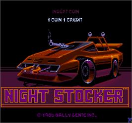 Title screen of Night Stocker on the Arcade.