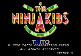 Title screen of Ninja Kids, The on the Arcade.