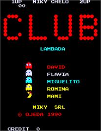 Title screen of Pacman Club / Club Lambada on the Arcade.