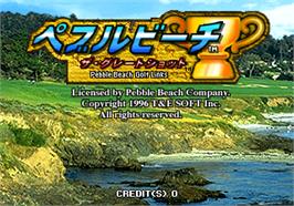 Title screen of Pebble Beach - The Great Shot on the Arcade.